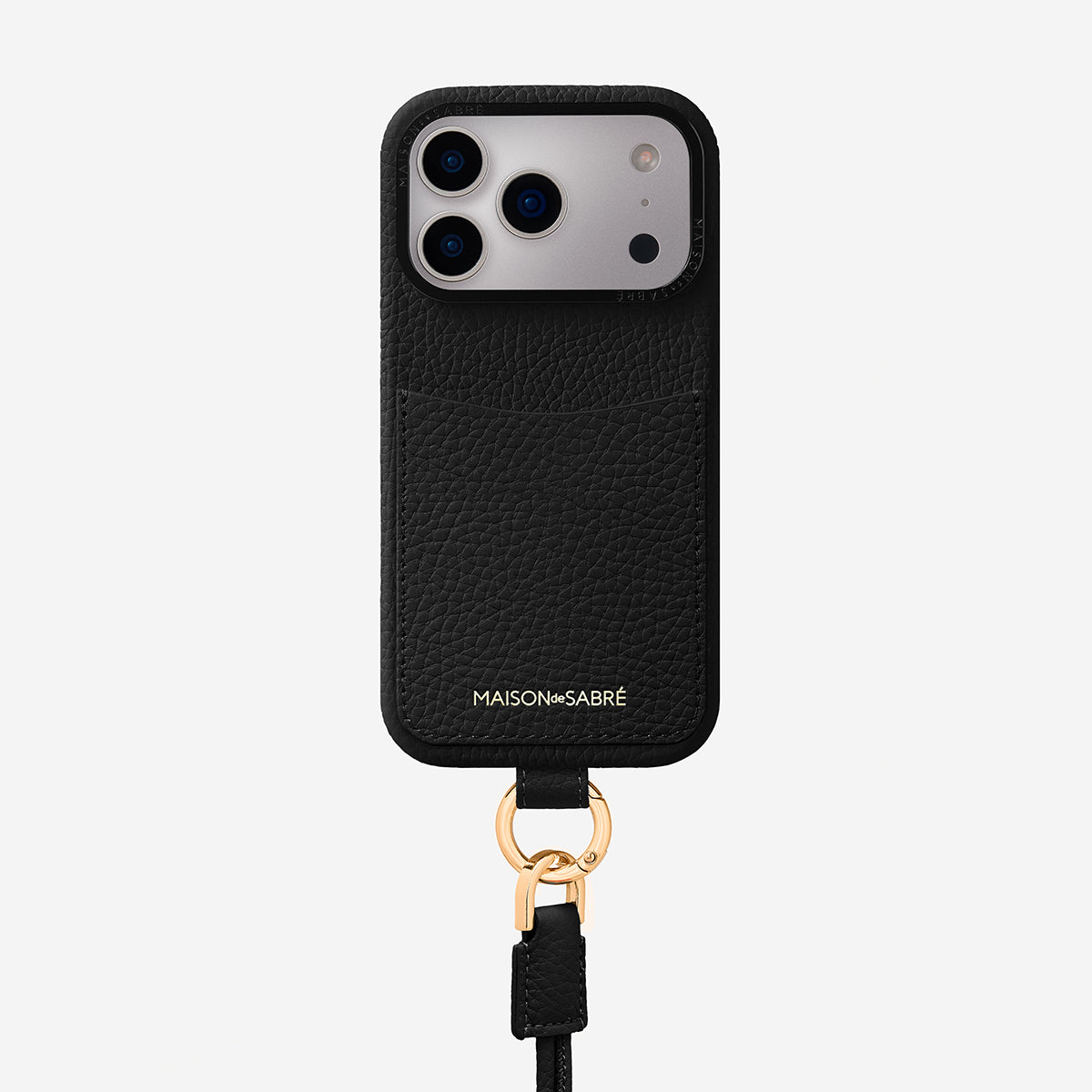 MAISON de SABRÉメゾンサブレiPhone17ケース・ストラップ The Sling Phone Case iPhone 17 Pro - Black Caviar – MAISON de SABRÉ