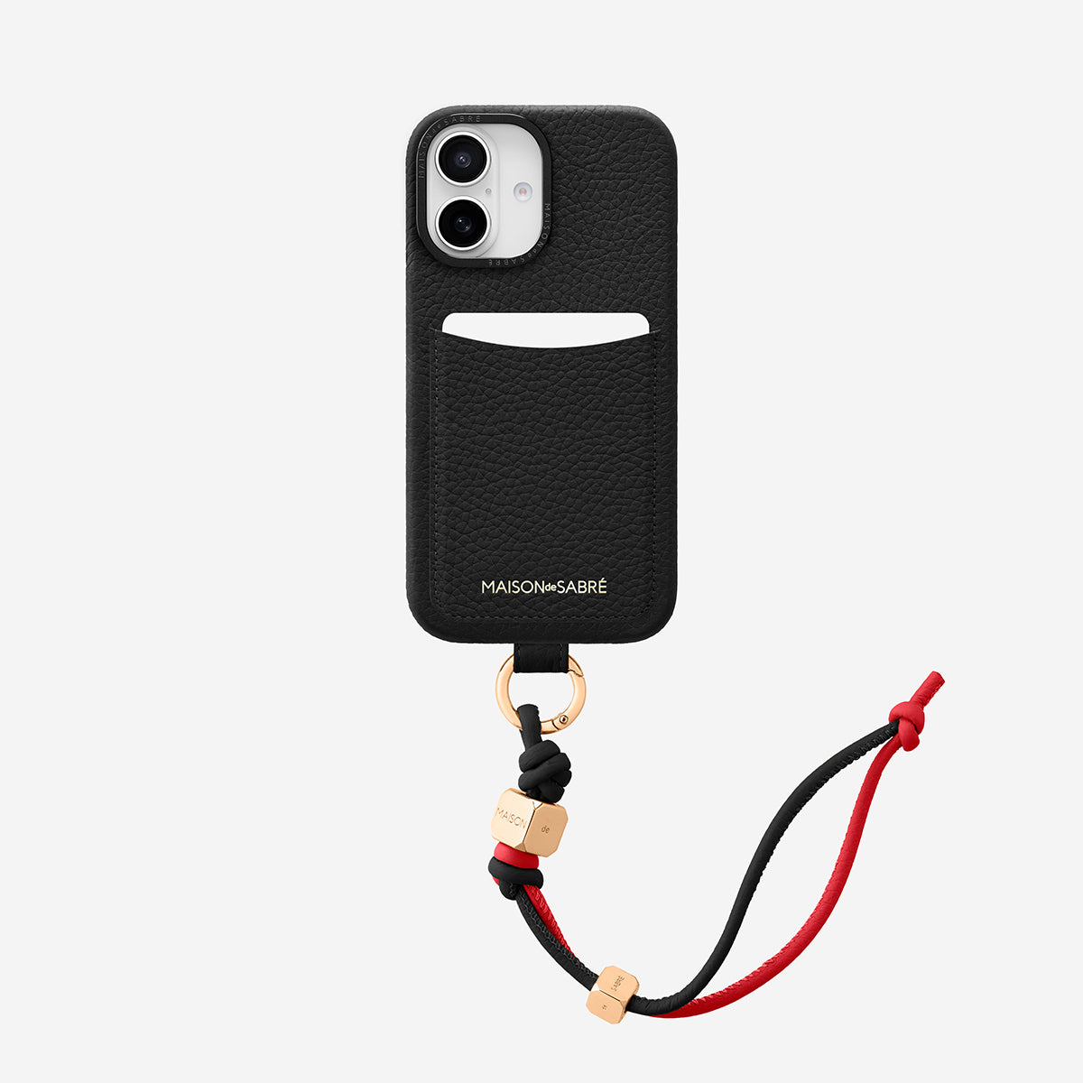 The Wristlet Phone Case iPhone 16 - Black Caviar – MAISON de SABRÉ