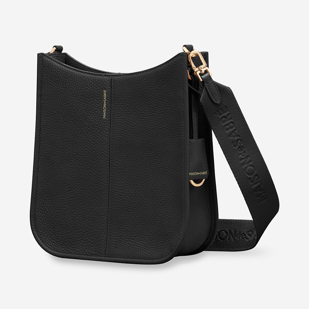 The Moon Shoulder Bag - Black Caviar