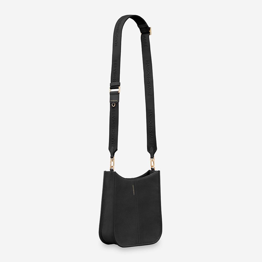 The Moon Shoulder Bag - Black Caviar