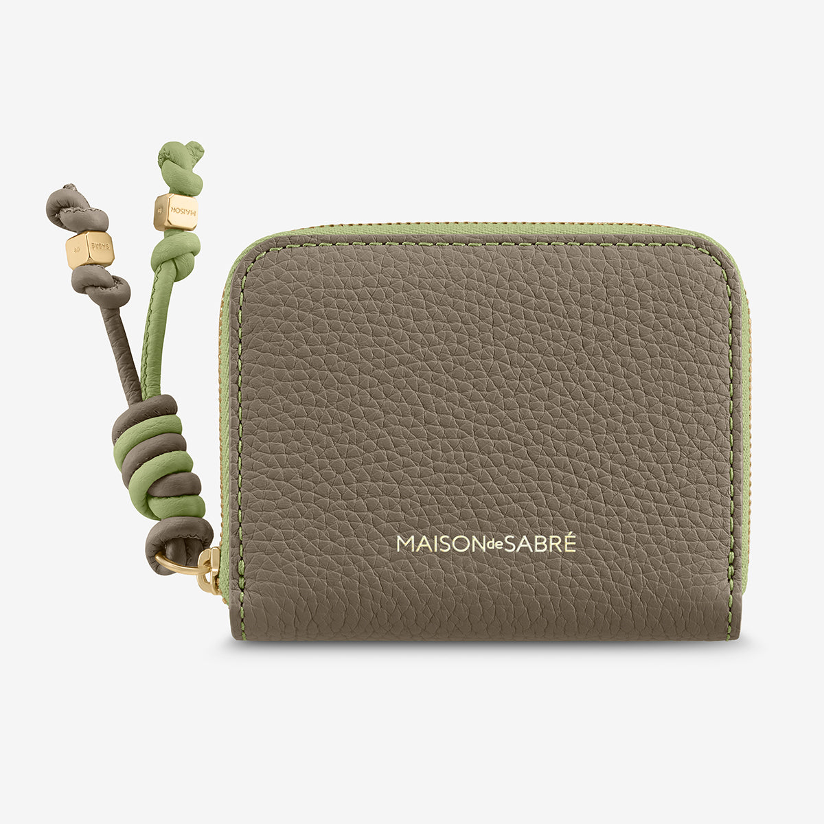 ジップ財布 Zipped Wallet カシミヤマッチャ | MAISON de SABRÉ