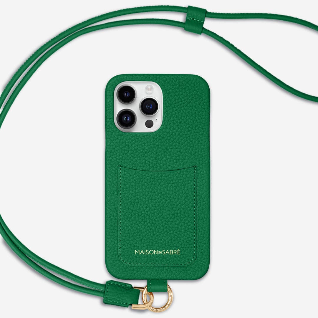 The Sling Phone Case iPhone 15 Pro Emerald Green – MAISON de SABRÉ