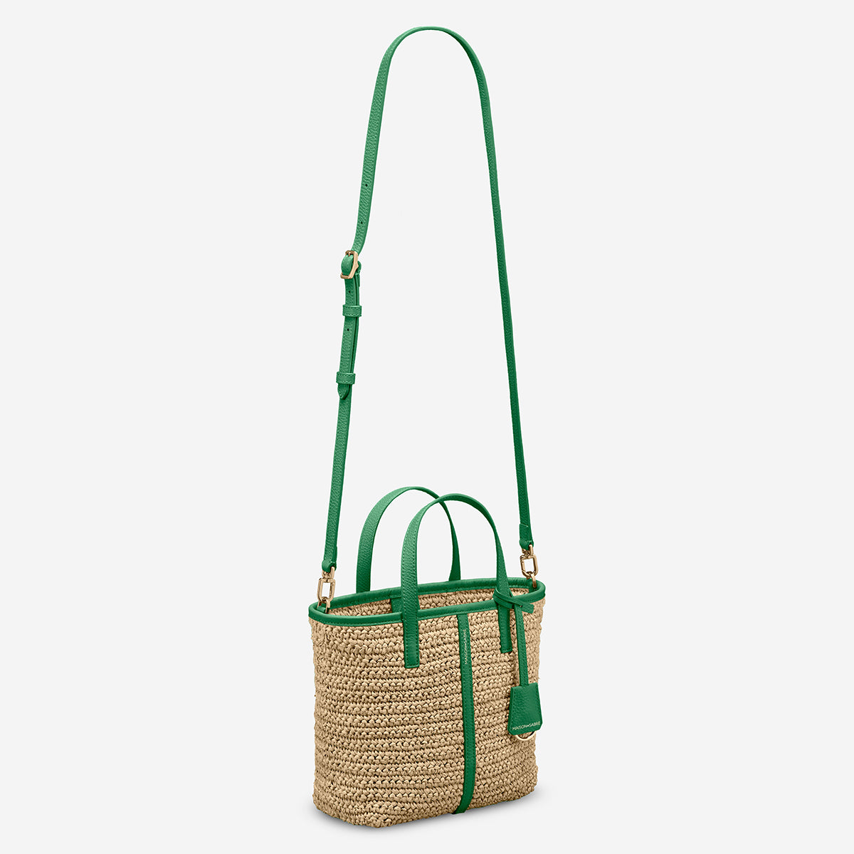 The Raffia Small Soft Tote - Emerald Green