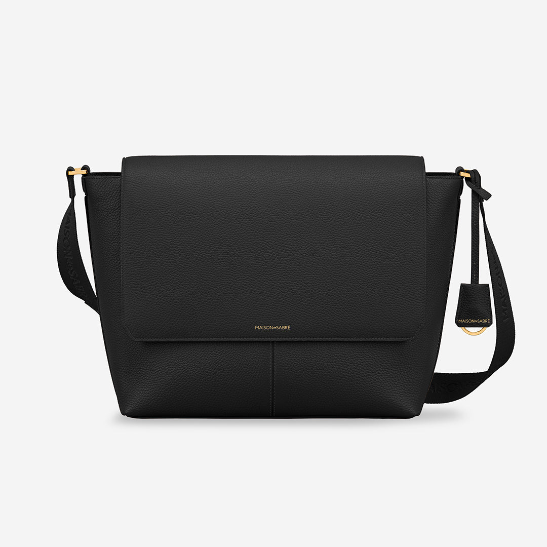 上品な台形シルエット★MAISON de SABRE★メッセンジャーバッグ The Flaire Messenger Bag - Black Caviar – MAISON de SABRÉ