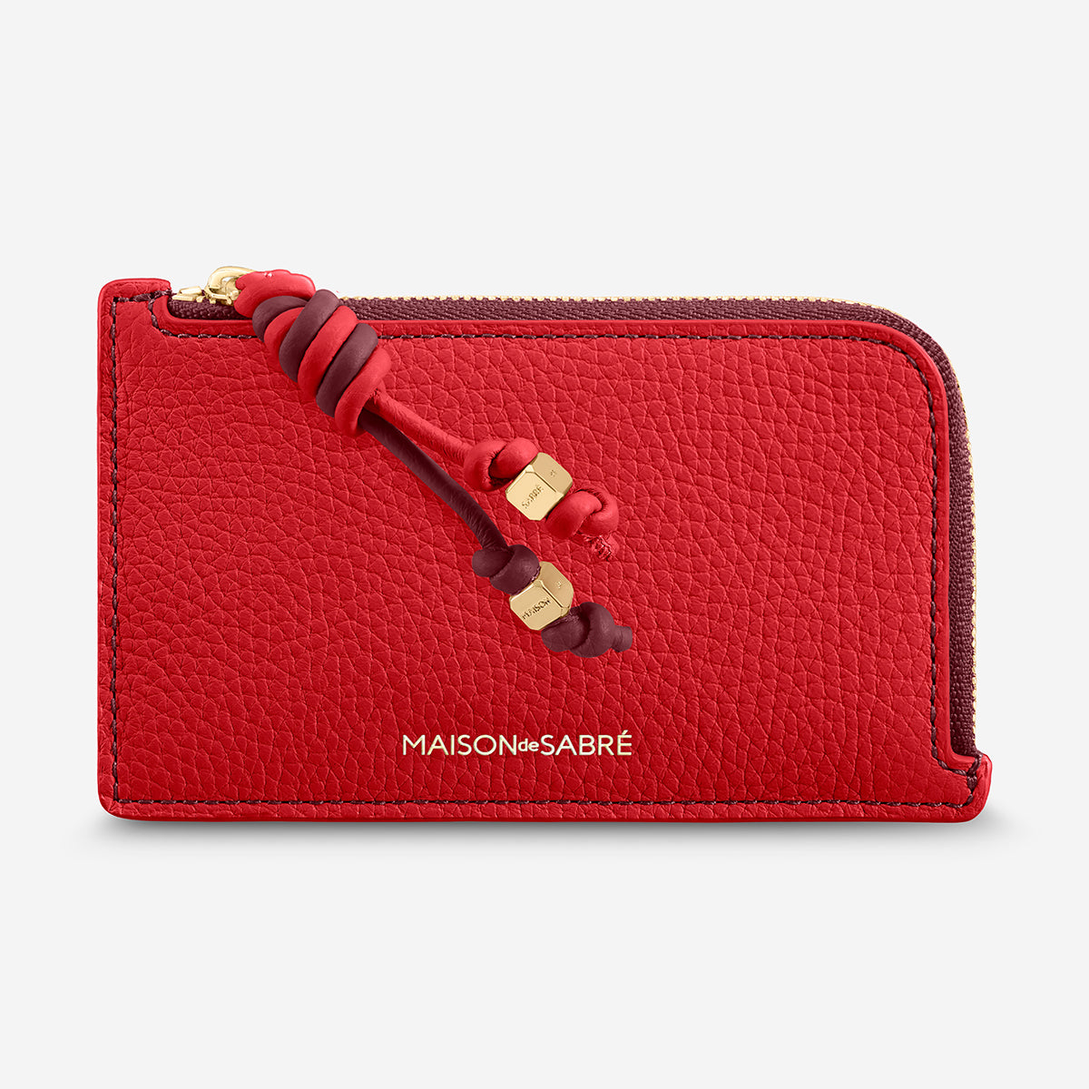 The Zip Card Holder - Pomegranate Plum – MAISON de SABRÉ