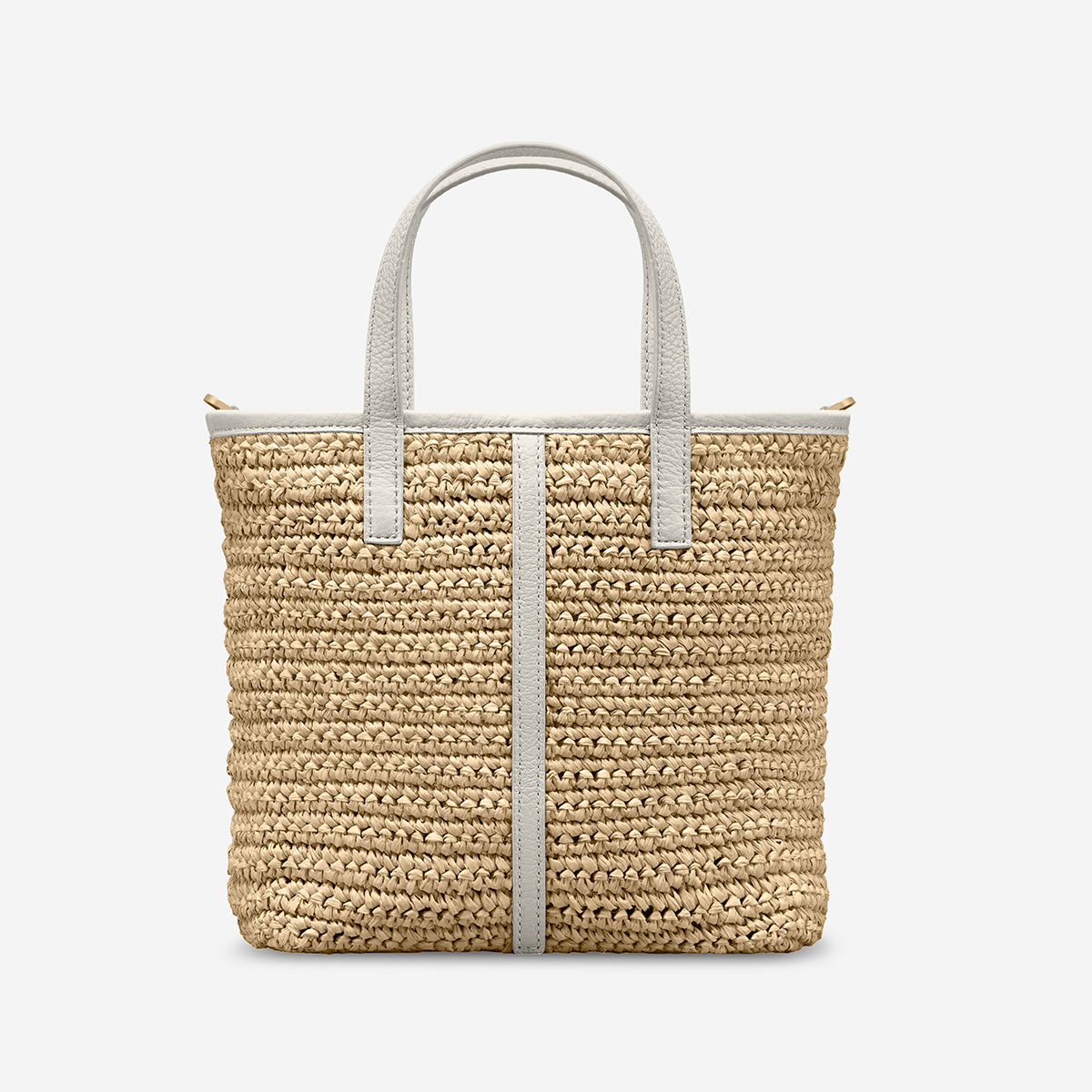 The Raffia Small Soft Tote - Foam White