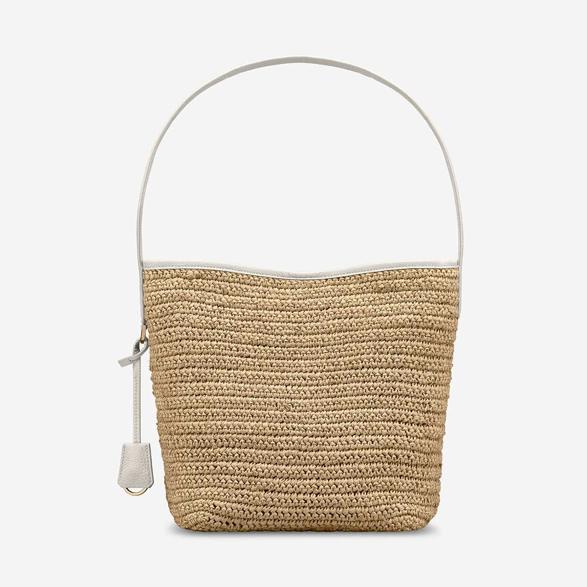 The Raffia Bucket Soft Tote - Foam White