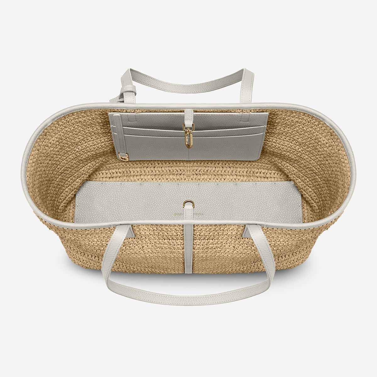 The Raffia Snap Soft Tote - Foam White