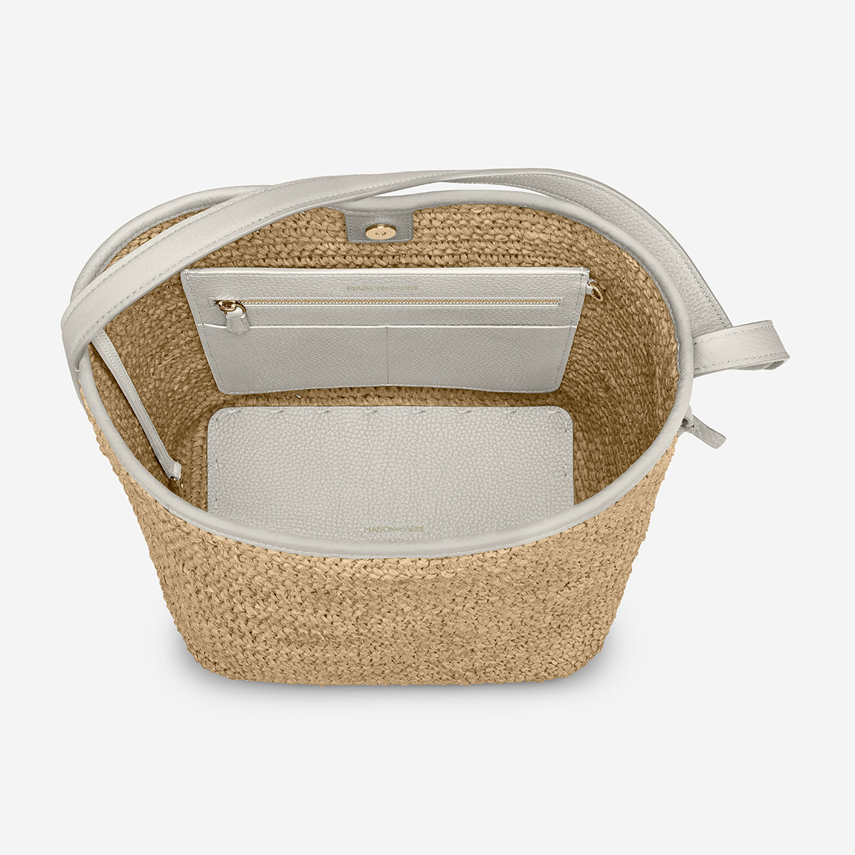 The Raffia Bucket Soft Tote - Foam White