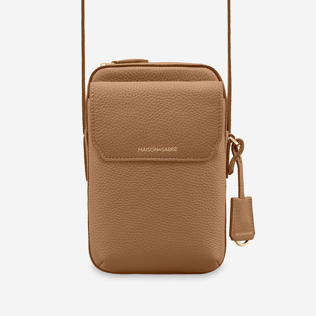 ジップスマホポーチ - Sandstone Brown