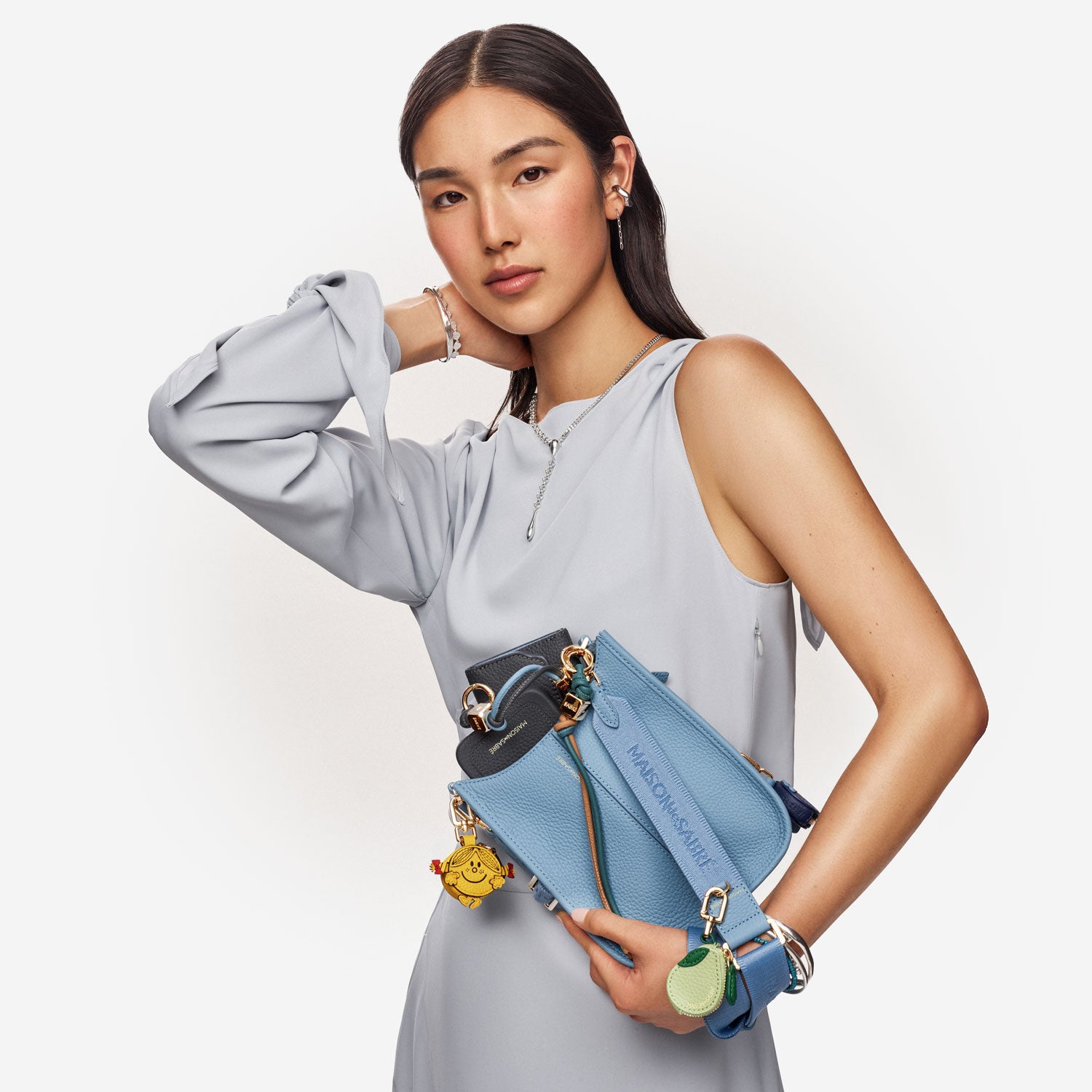 ミニムーンショルダーバッグ Mini Saddle Bag スカイブルー | MAISON