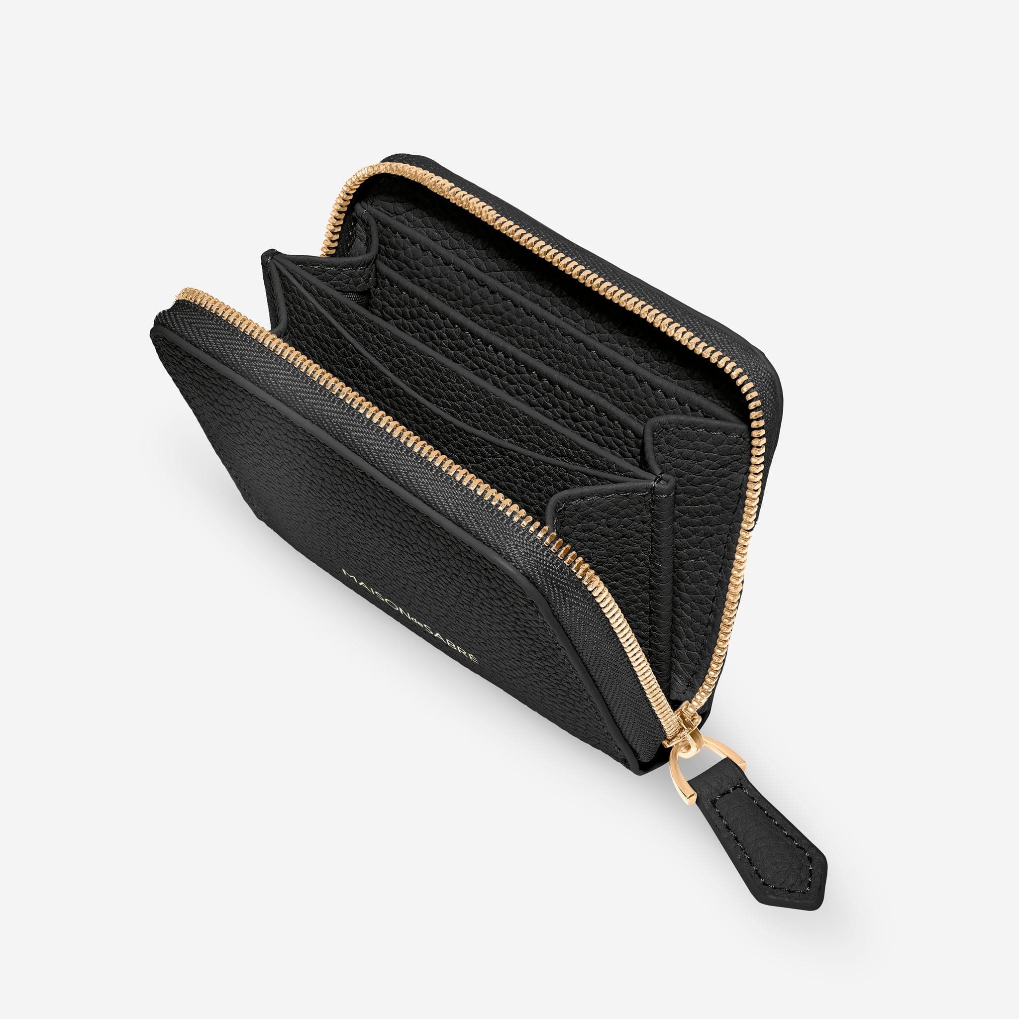 ジップ財布 Zipped Wallet ブラックキャビア | MAISON de SABRÉ