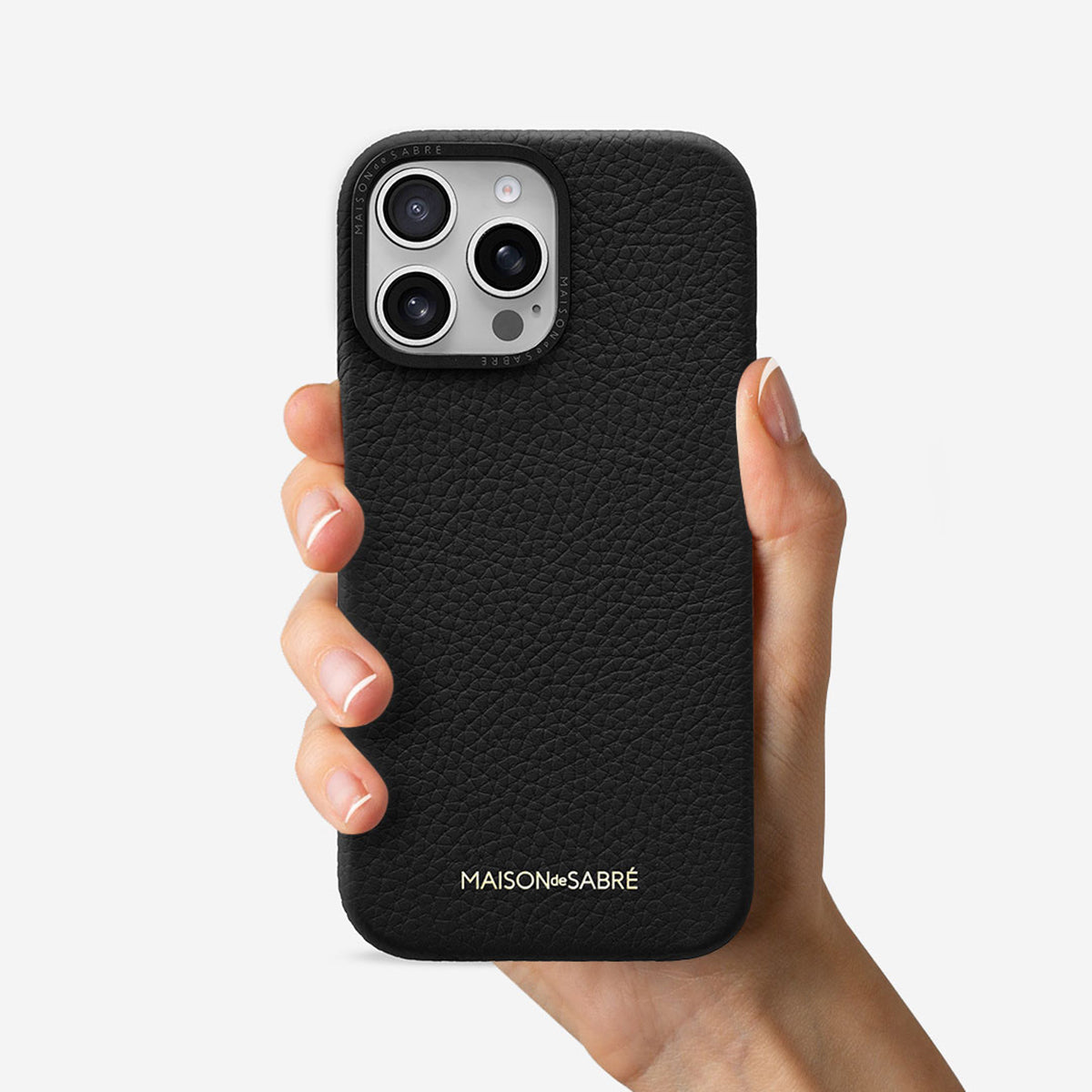 レザーケース iPhone 16 Pro Case ブラックキャビア | MAISON de SABRÉ