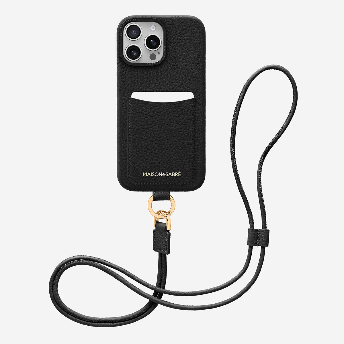 MAISON de SABRE ストラップ付スマホケース iPhone16 ストラップ付きスマホケース Sling Phone Case iPhone 16 Pro ブラック