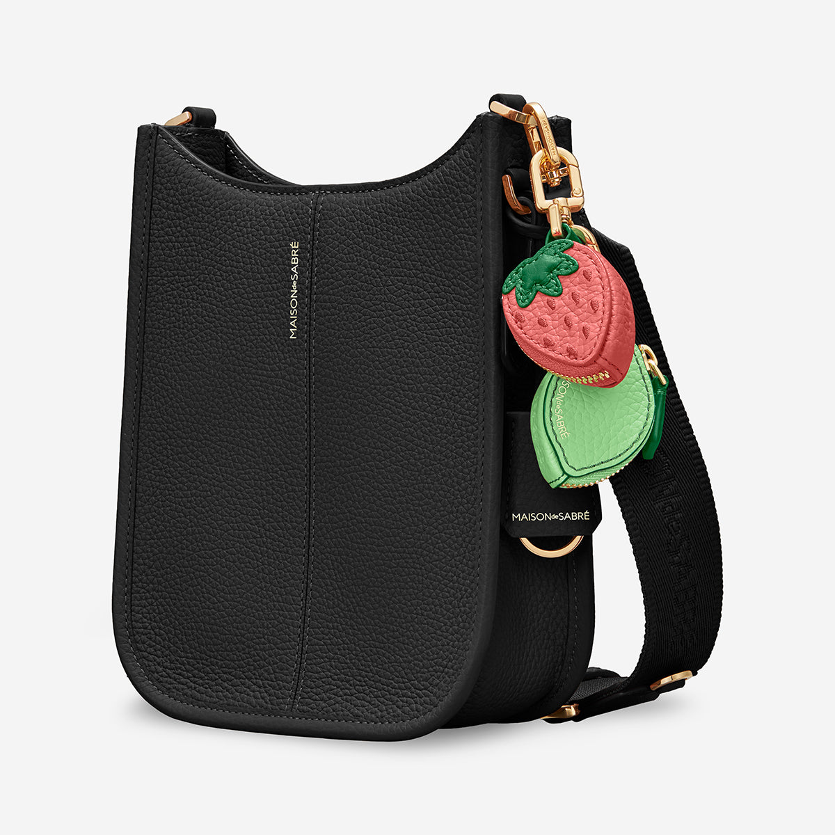 ミニムーンショルダーバッグ Mini Saddle Bag ブラックキャビア