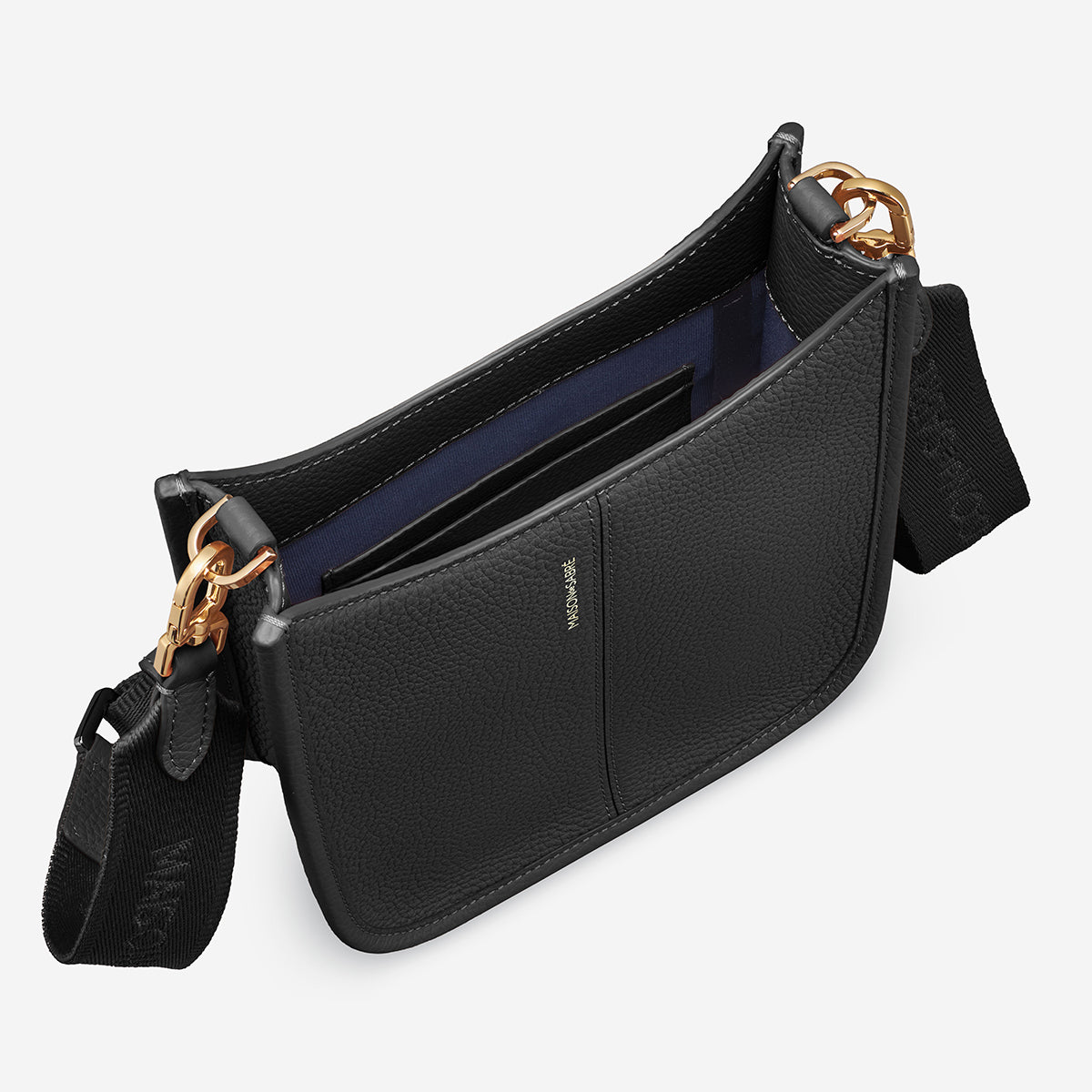 ミニムーンショルダーバッグ Mini Saddle Bag ブラックキャビア