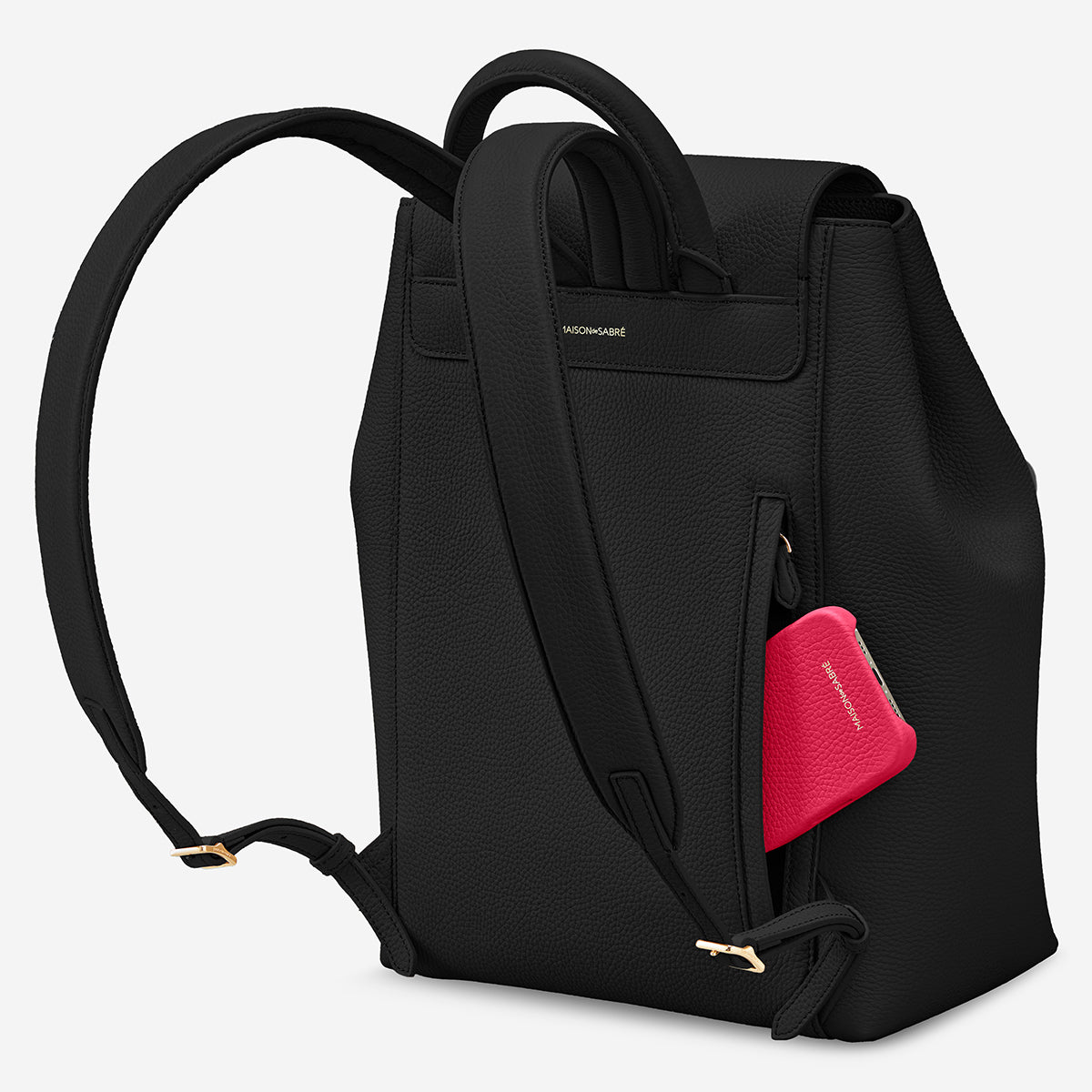 The Medium Soft Backpack - Black Caviar – MAISON de SABRÉ