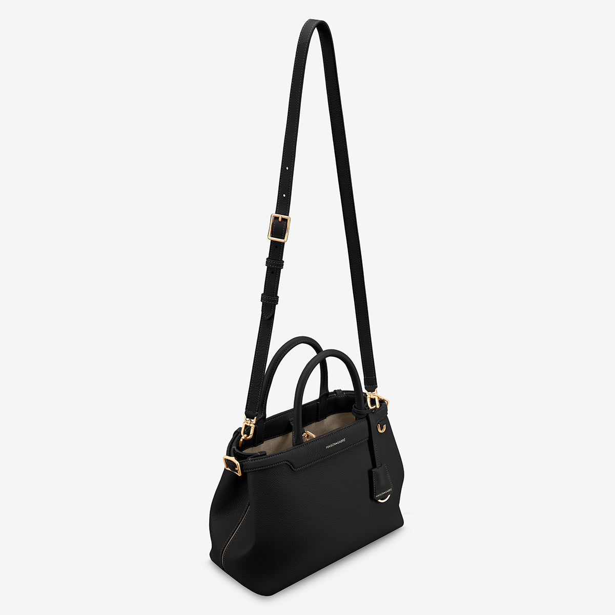 レザーハンドバッグ Medium Palais ブラックキャビア | MAISON de SABRÉ
