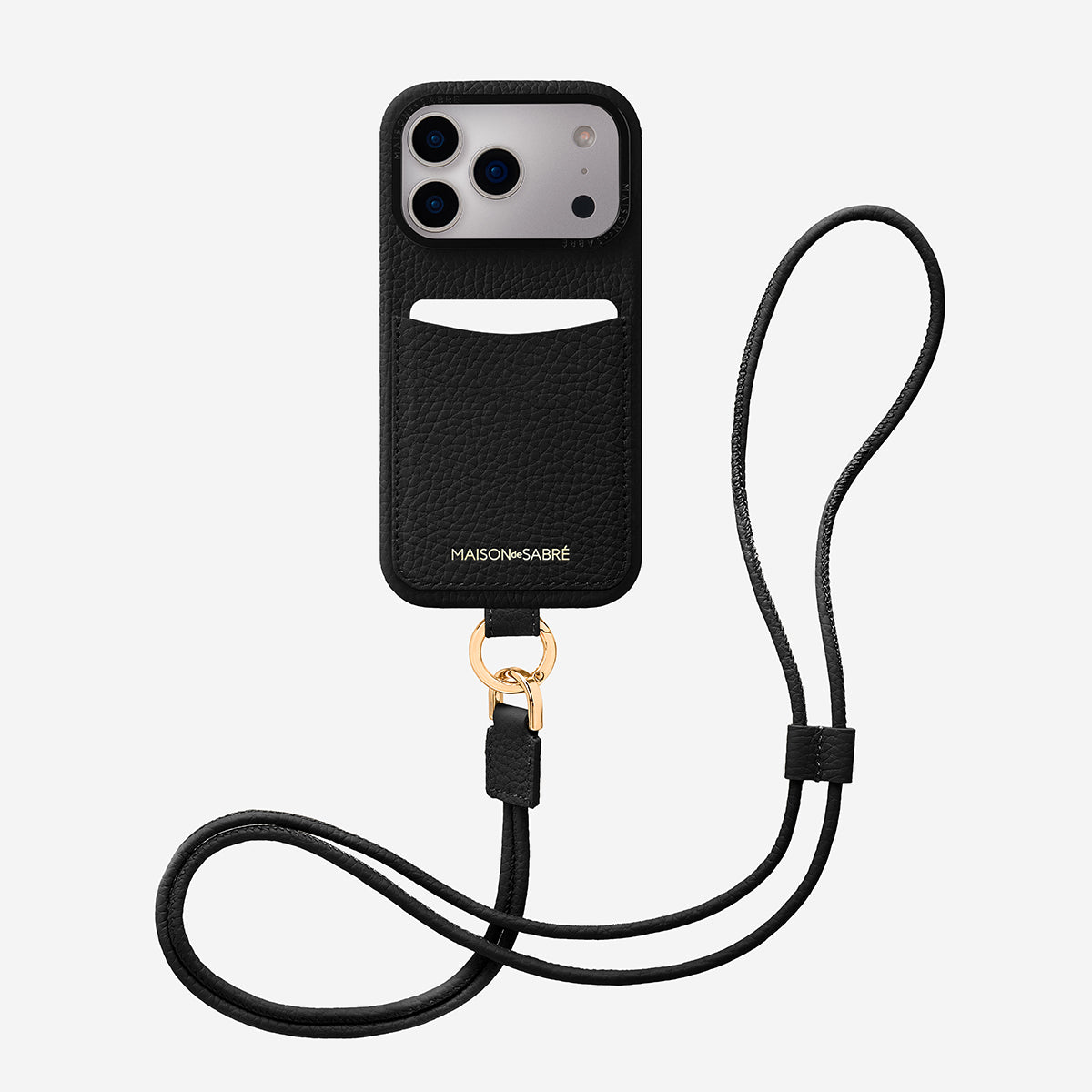 The Sling Phone Case iPhone 17 Pro - Black Caviar – MAISON de SABRÉ
