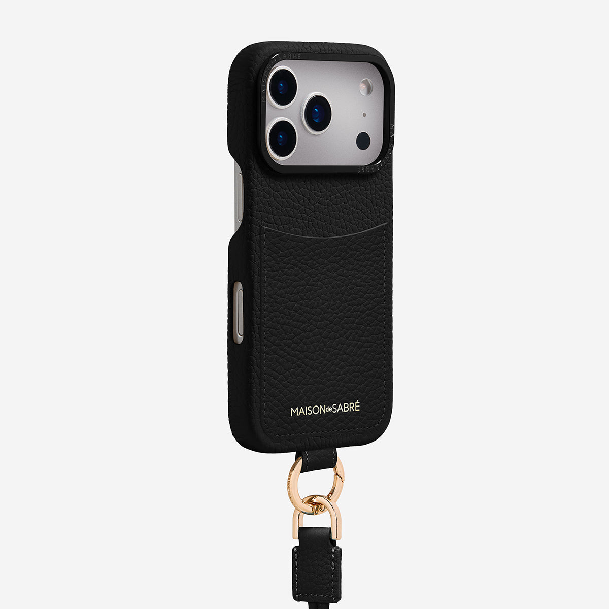 The Sling Phone Case iPhone 17 Pro - Black Caviar – MAISON de SABRÉ