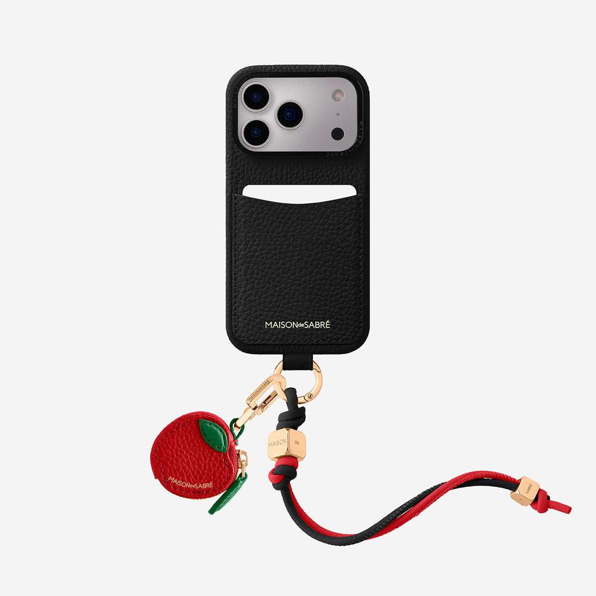 The Wristlet Phone Case iPhone 17 Pro - Black Caviar – MAISON de SABRÉ