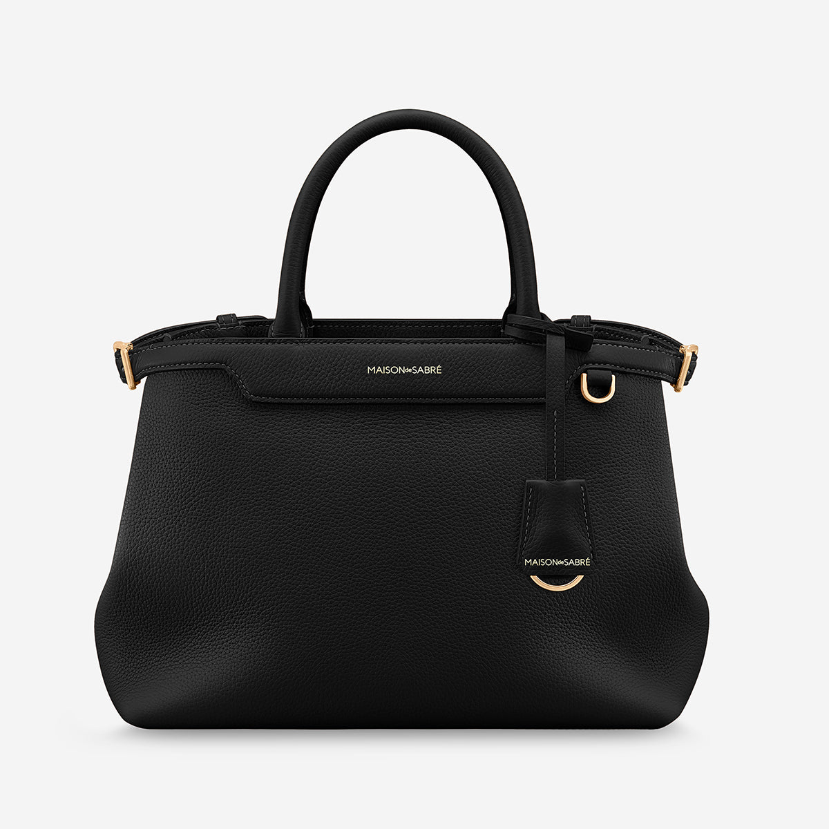レザーハンドバッグ Medium Palais ブラックキャビア | MAISON de SABRÉ