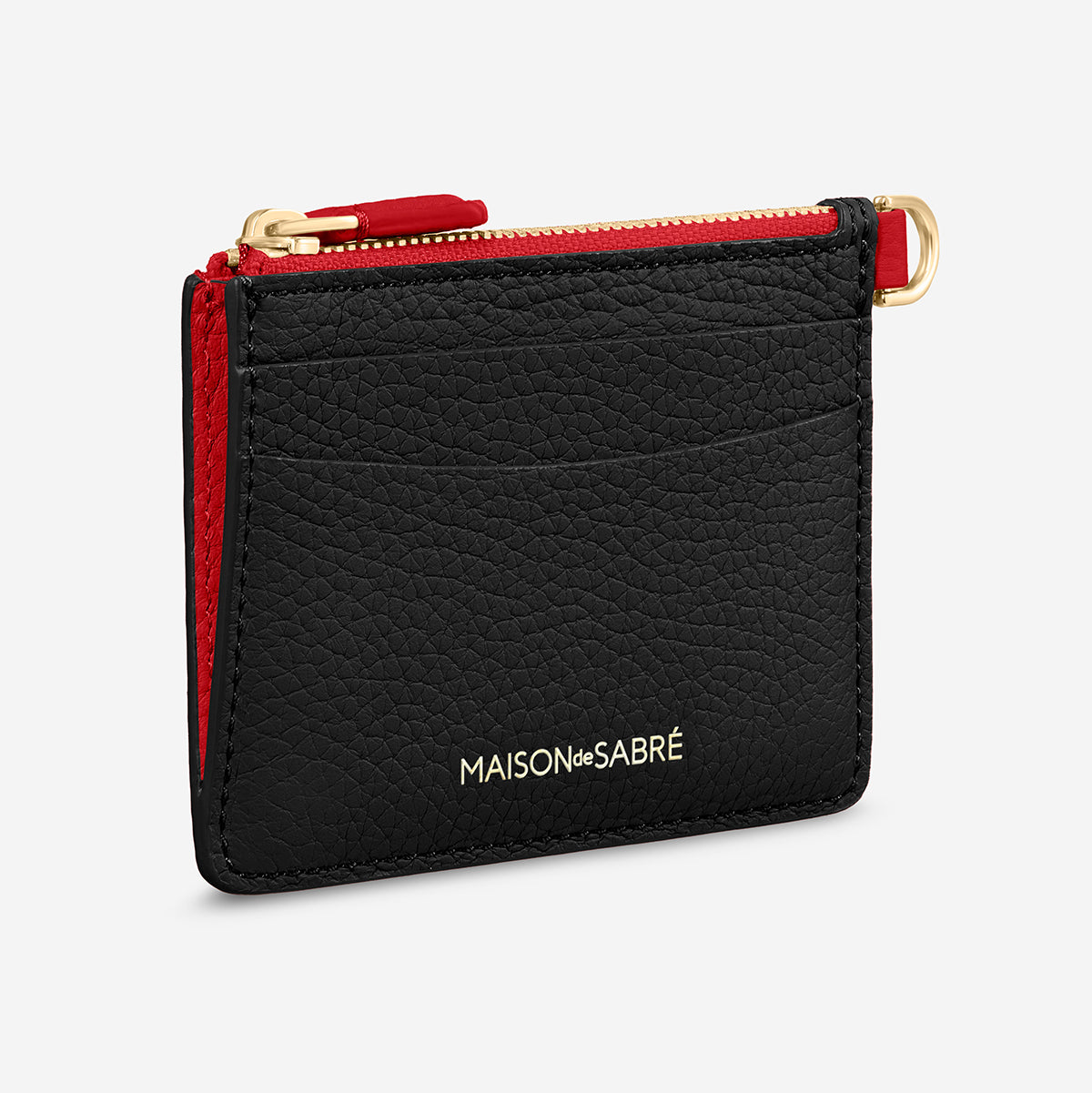 The Zipped Card Pouch - Rouge Noir