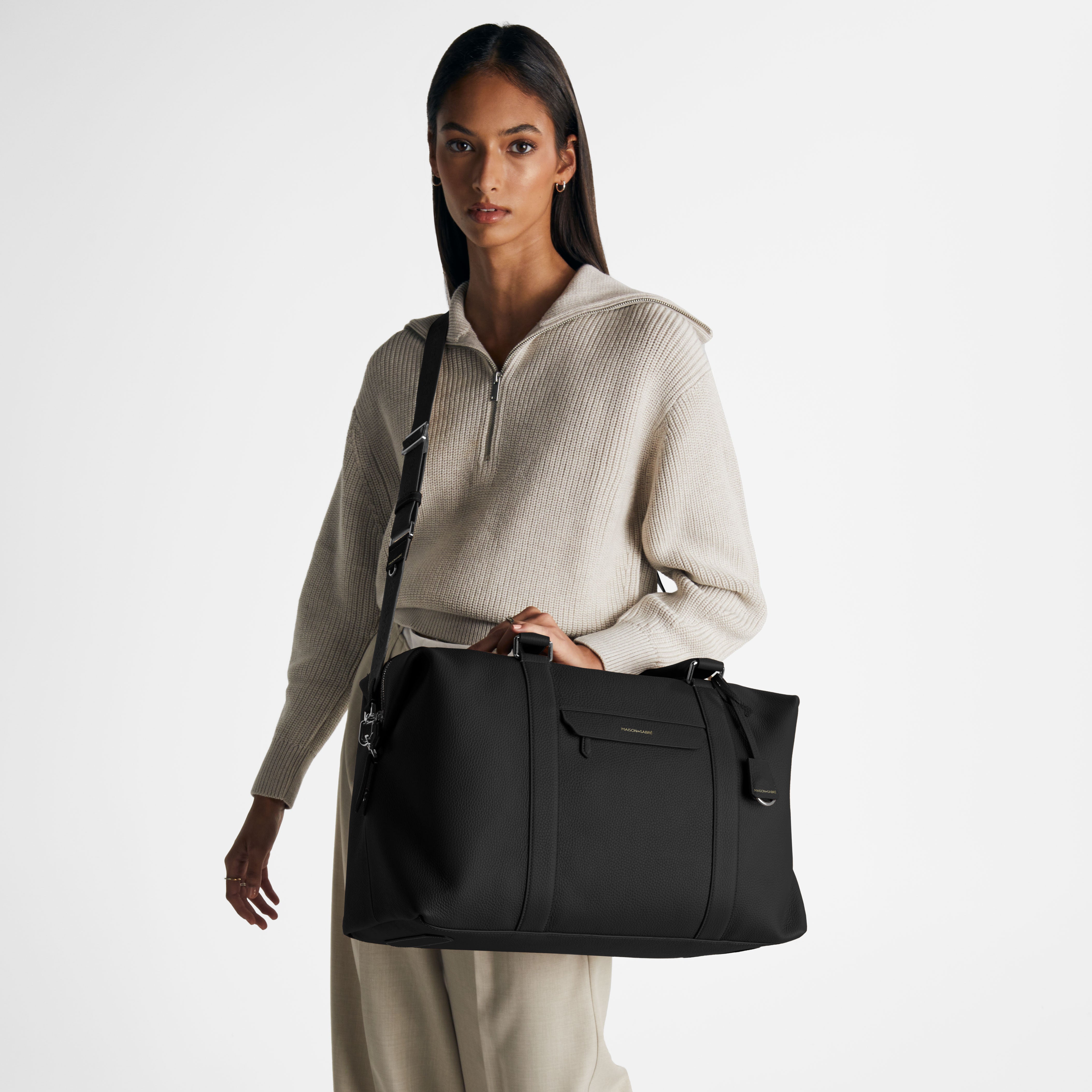 ボストンバッグ Duffle Bag ブラックキャビア | MAISON de SABRÉ