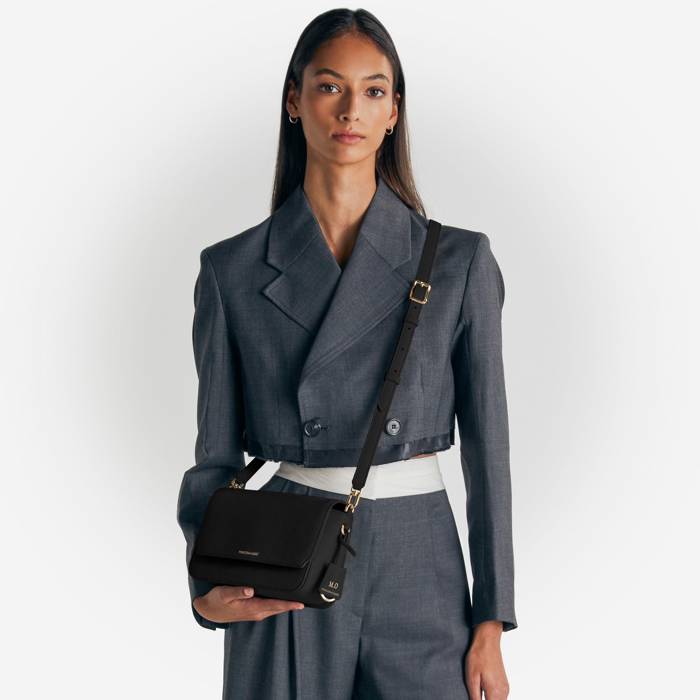 フラップバッグ Medium Flap Bag ブラックキャビア | MAISON de SABRÉ