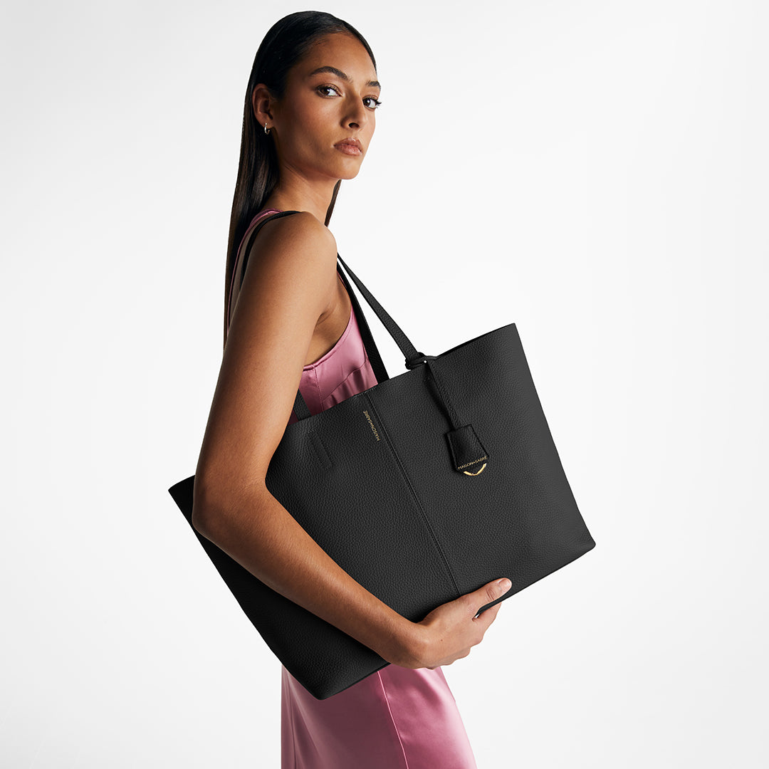 The Zipped Soft Tote - Black Caviar