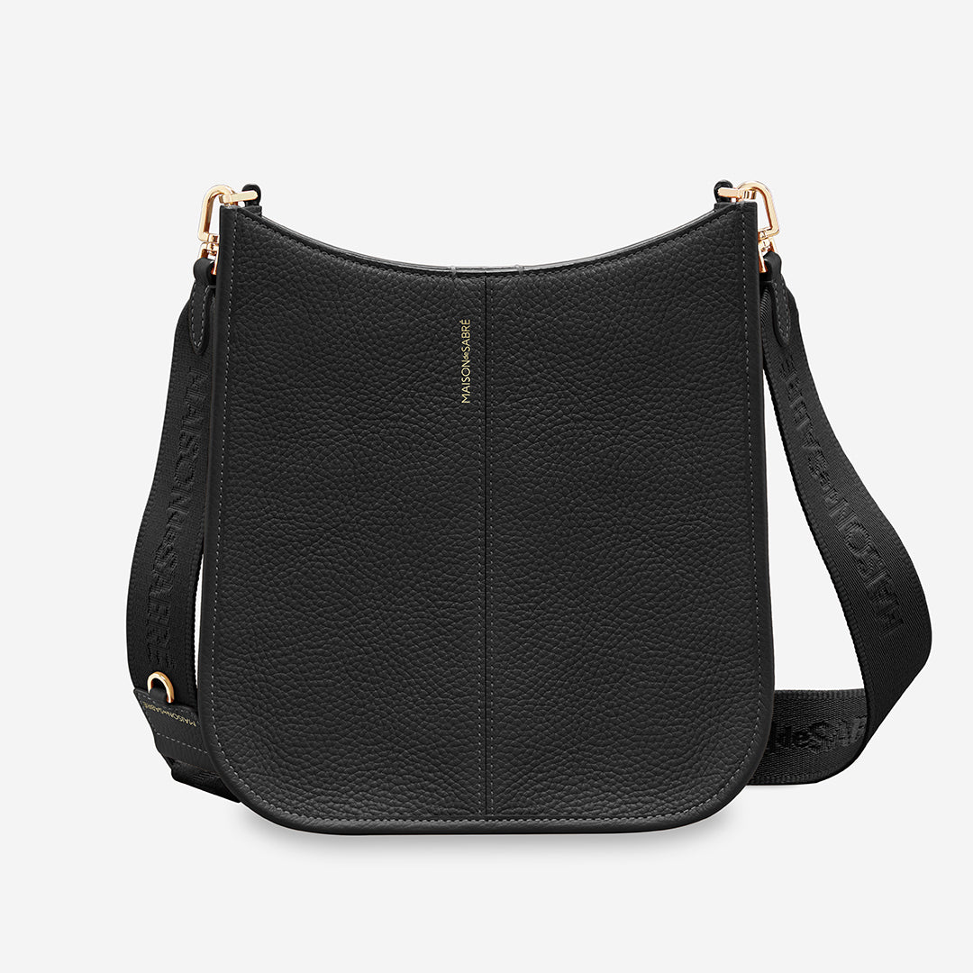 The Moon Shoulder Bag - Black Caviar