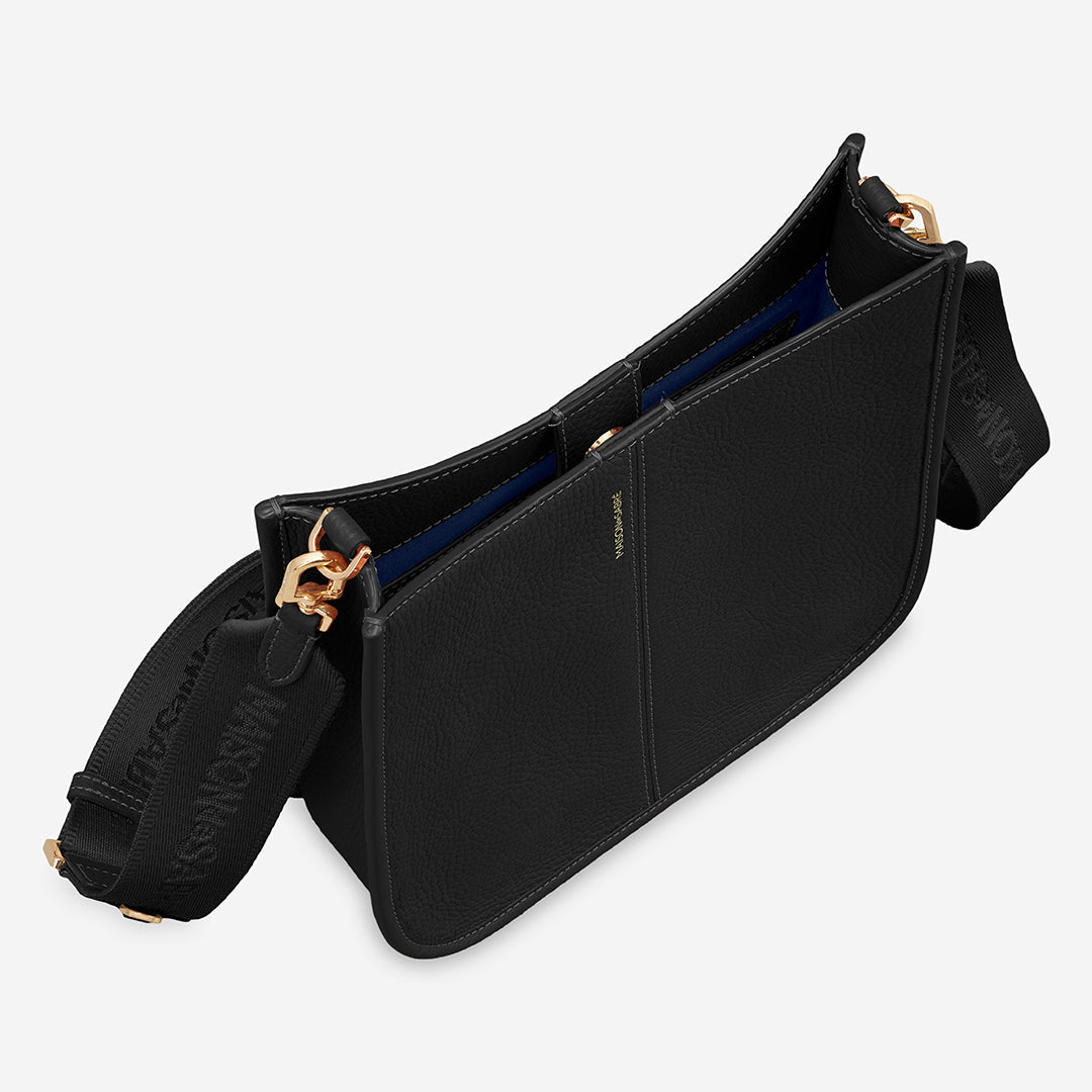 MtoM　メゾンドサブレ　ショルダー　フラップバック　ブラック ムーンショルダーバッグ Saddle Bag ブラックキャビア | MAISON de SABRÉ