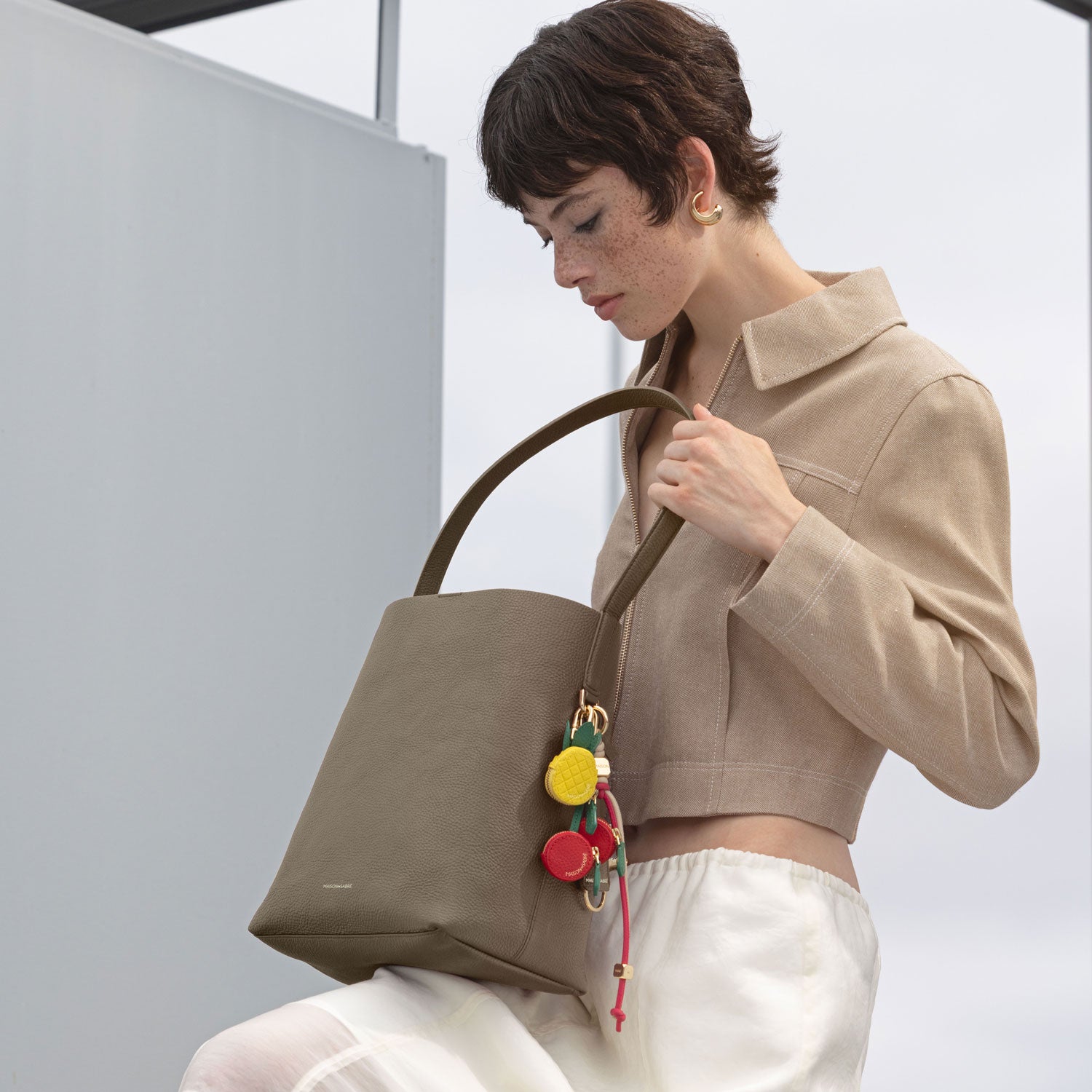 ひ*な様 MAISON de SABRE メゾンドサブレ　バケットソフトトート バケットトートバッグ Bucket Soft Tote カシミヤマッチャ | MAISON de