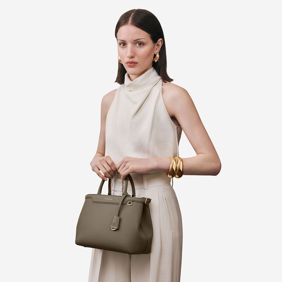 レザーハンドバッグ Medium Palais カシミヤクレイ | MAISON de SABRÉ