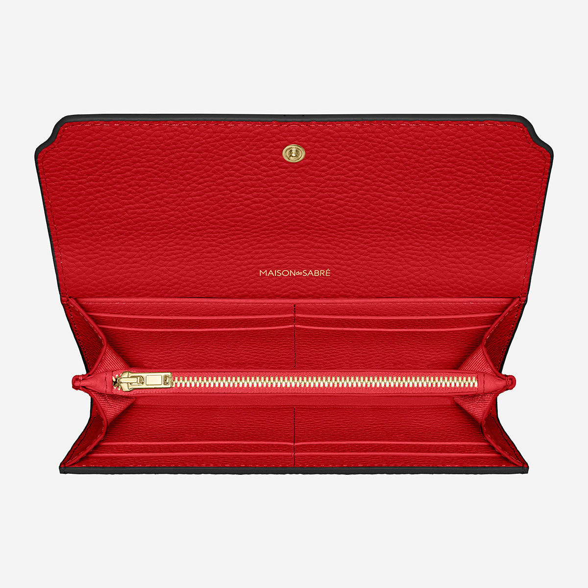 The Long Flap Wallet - Pomegranate Caviar