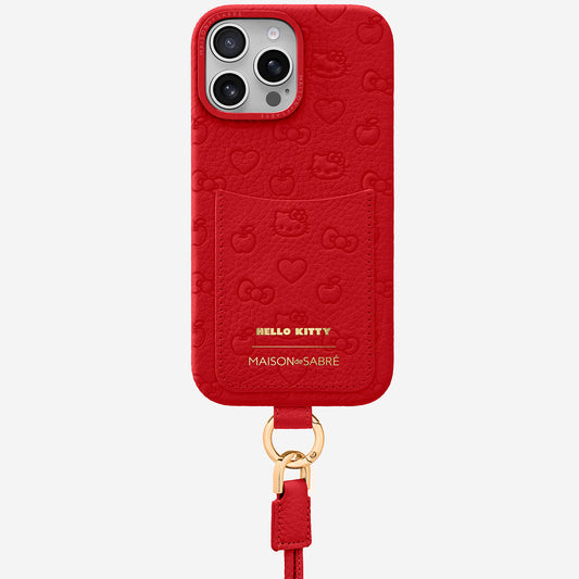 The Sling Phone Case iPhone 16 Pro - Pomegranate Red (Hello Kitty)