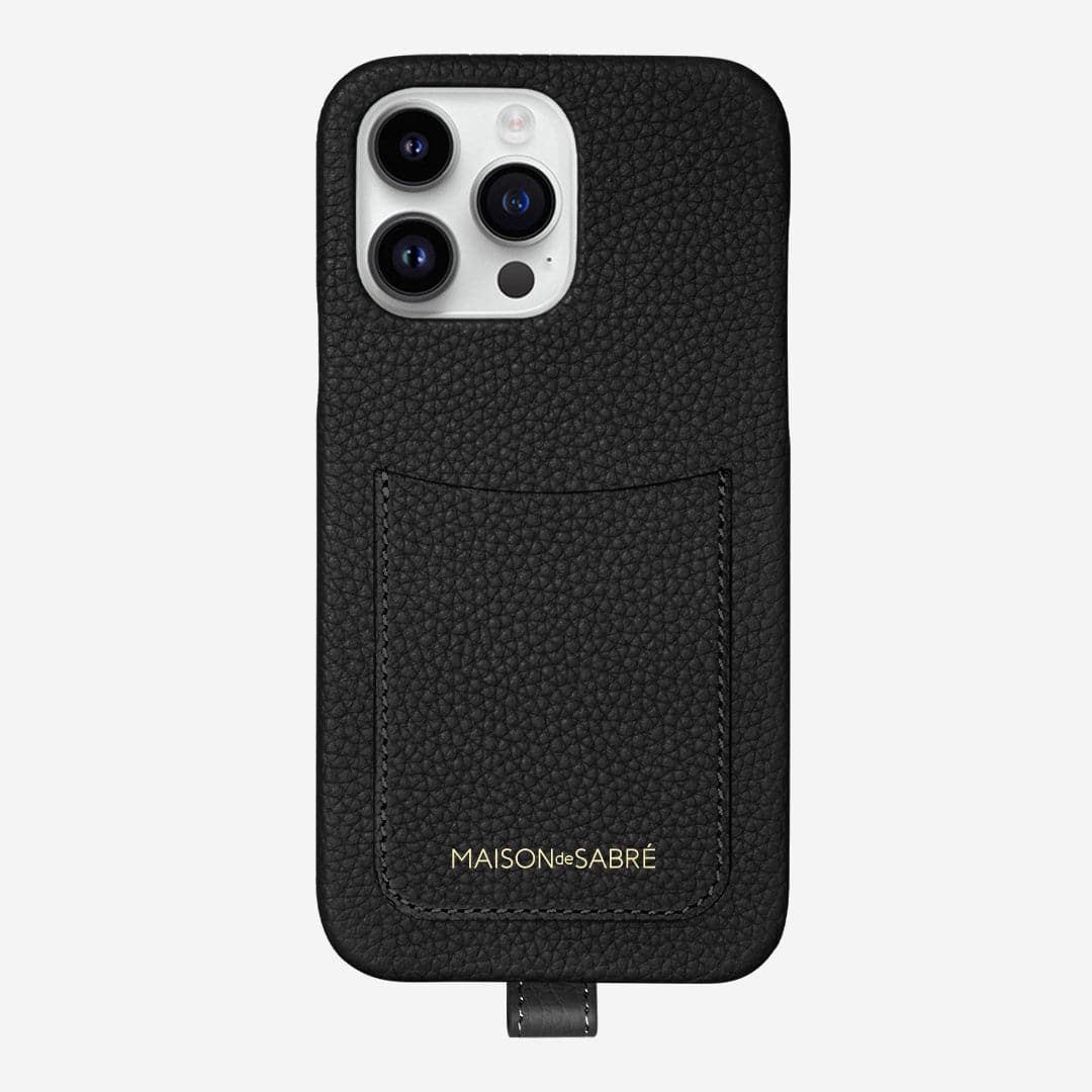 The Sling Phone Case iPhone 15 Pro Black Caviar – MAISON de SABRÉ