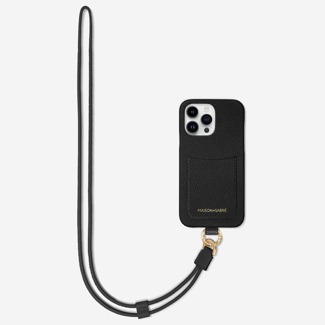 The Sling Phone Case iPhone 15 Pro Black Caviar – MAISON de SABRÉ