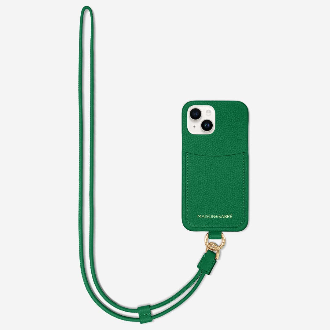 ストラップ付きスマホケース Sling Phone Case iPhone 15 エメラルド