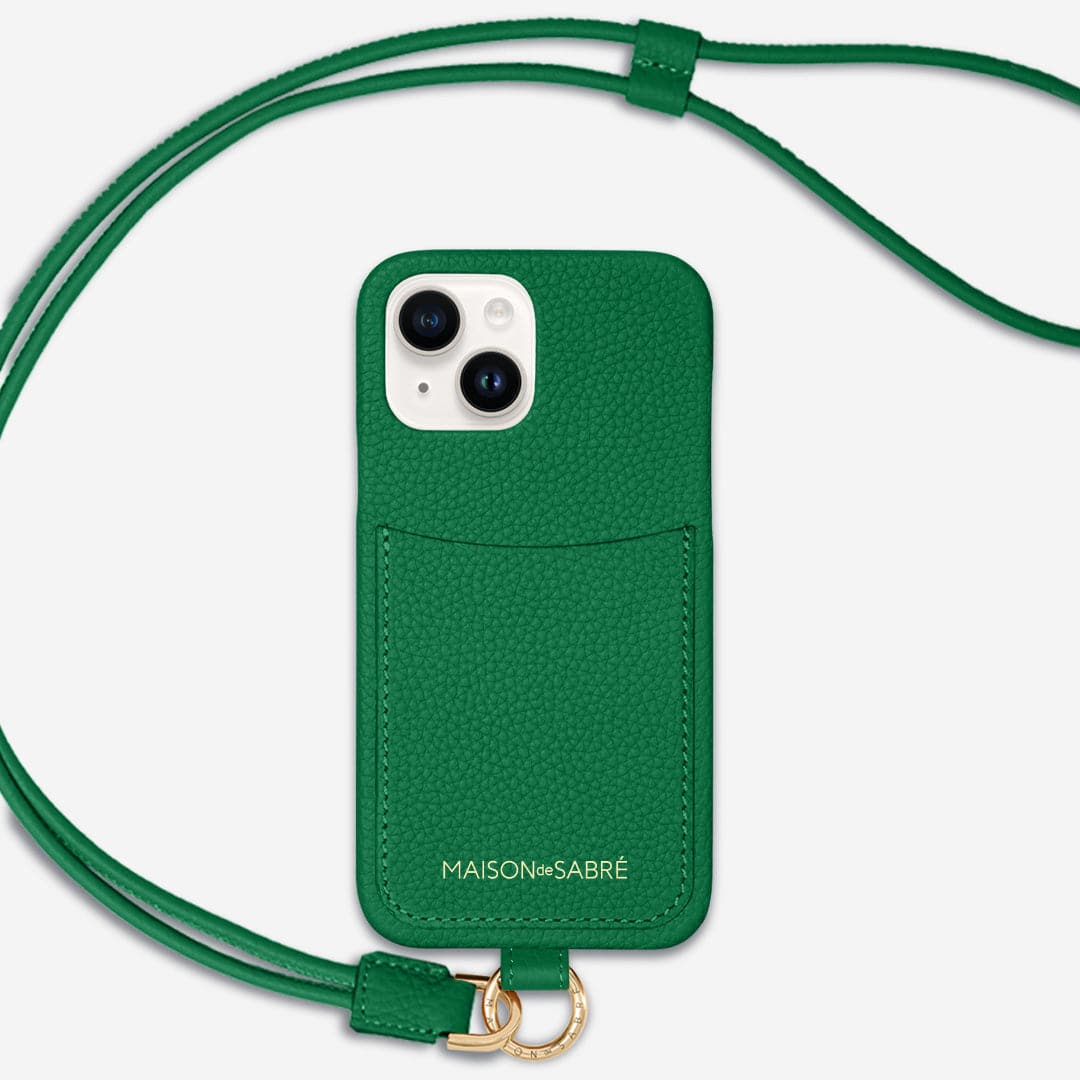 ストラップ付きスマホケース Sling Phone Case iPhone 15 エメラルド