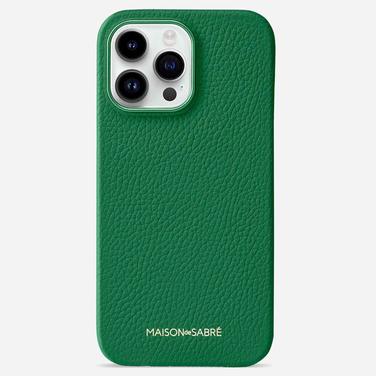 レザーケース iPhone 15 Pro Max Case エメラルドグリーン | MAISON de
