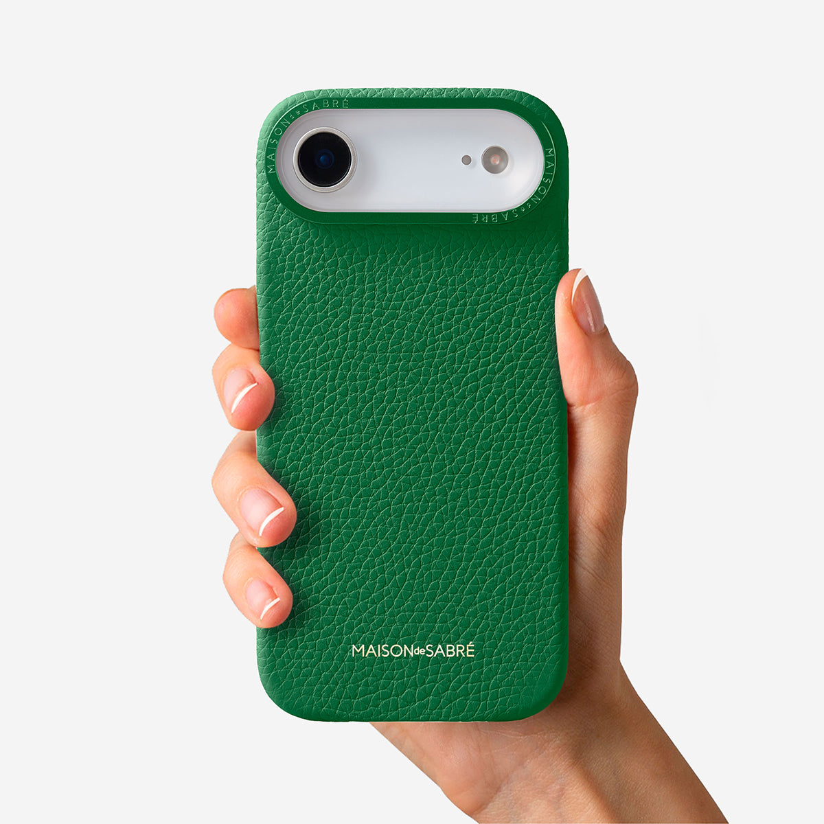 レザーケース iPhone 17 Air Case エメラルドグリーン | MAISON de SABRÉ