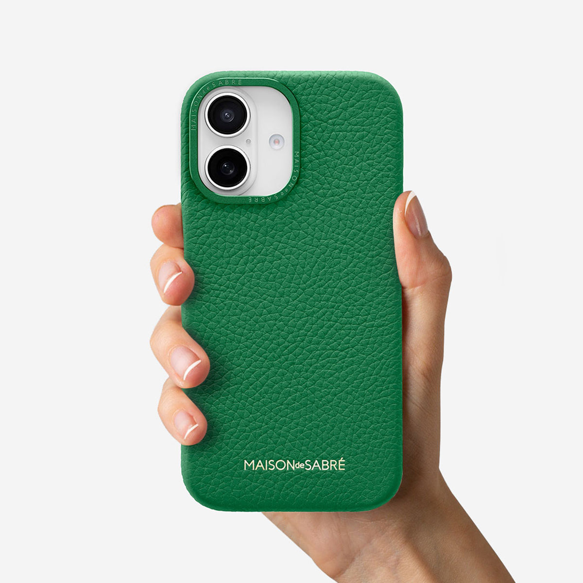 レザーケース iPhone 16 Case エメラルドグリーン | MAISON de SABRÉ