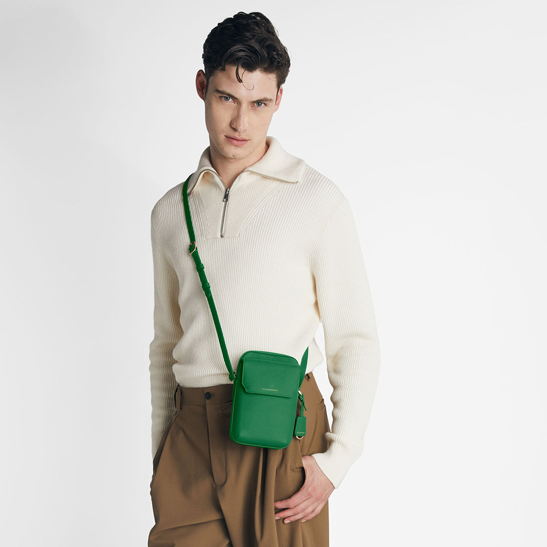 ジップスマホポーチ Zipped Phone Pouch エメラルドグリーン | MAISON