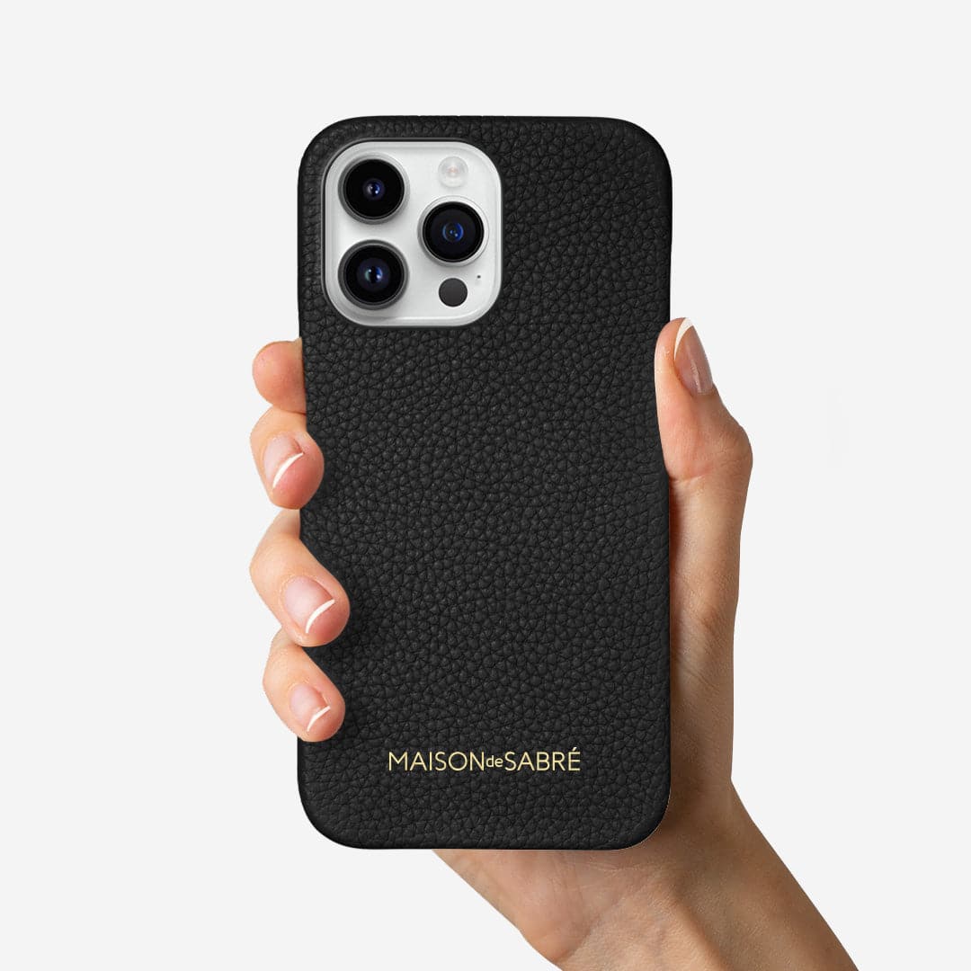 レザーケース iPhone 14 Pro Max Case ブラックキャビア | MAISON de SABRÉ