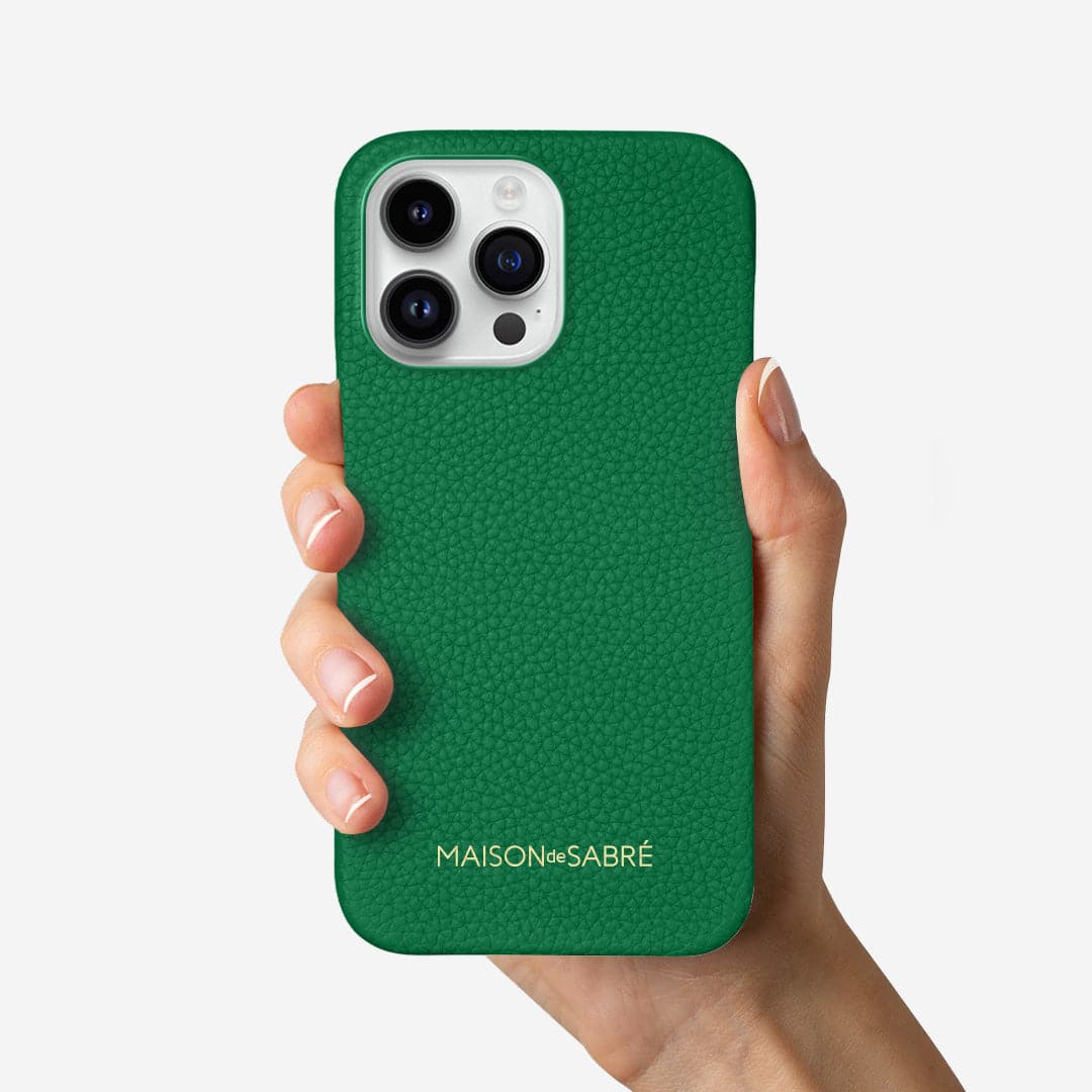レザーケース iPhone 15 Pro Max Case エメラルドグリーン | MAISON de