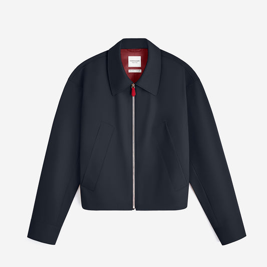 The Cropped Wool Jacket - Charcoal