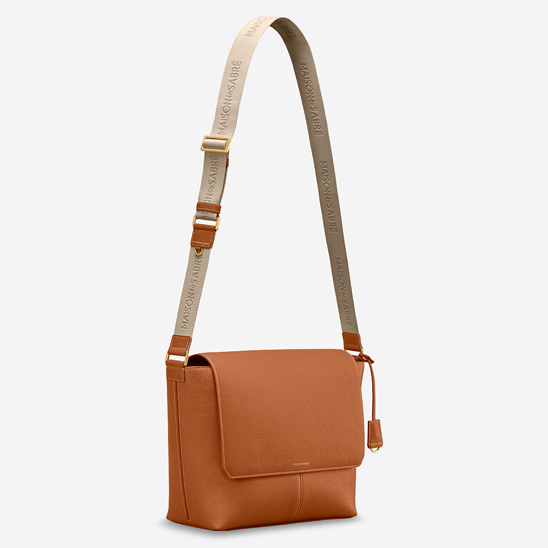 The Flaire Messenger Bag - Pecan Brown