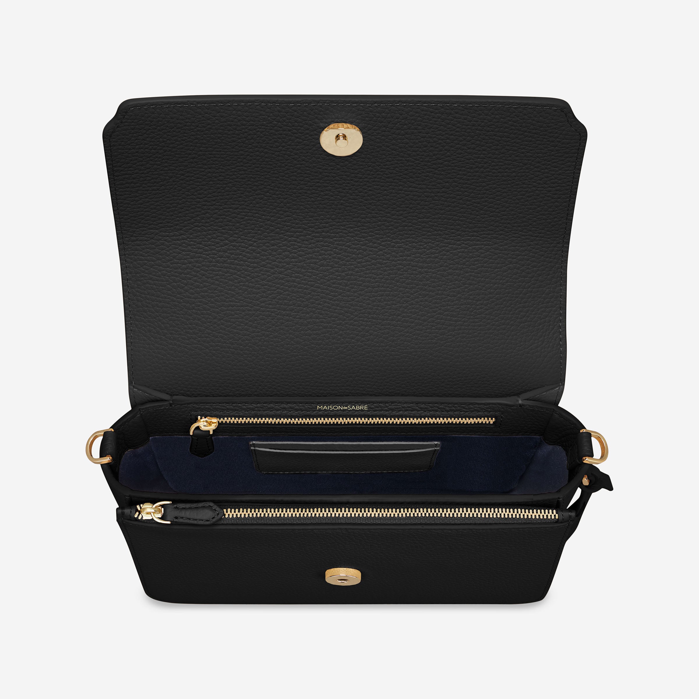 フラップバッグ Medium Flap Bag ブラックキャビア | MAISON de SABRÉ
