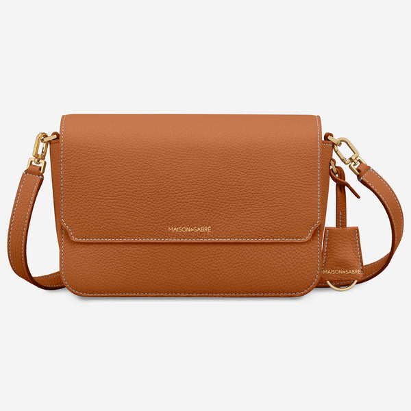 maison de sabre　メゾンサブレ　スヌーピー　コラボ The Medium Flap Bag - Pecan Brown – MAISON de SABRÉ